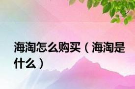 海淘怎么购买（海淘是什么）