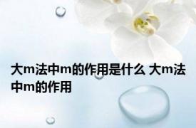 大m法中m的作用是什么 大m法中m的作用 