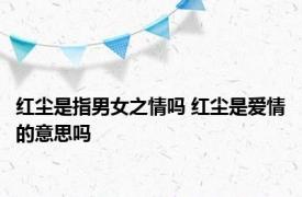 红尘是指男女之情吗 红尘是爱情的意思吗 