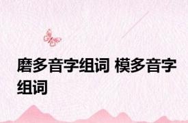 磨多音字组词 模多音字组词 