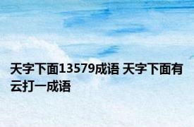 天字下面13579成语 天字下面有云打一成语 