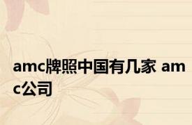 amc牌照中国有几家 amc公司 