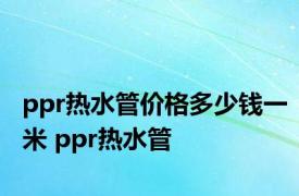 ppr热水管价格多少钱一米 ppr热水管 