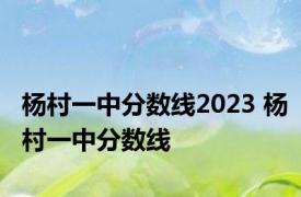 杨村一中分数线2023 杨村一中分数线 