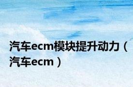 汽车ecm模块提升动力（汽车ecm）