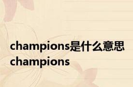 champions是什么意思 champions 