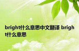 bright什么意思中文翻译 bright什么意思 