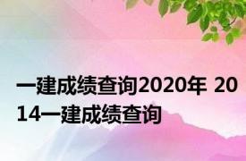 一建成绩查询2020年 2014一建成绩查询 