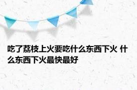 吃了荔枝上火要吃什么东西下火 什么东西下火最快最好 