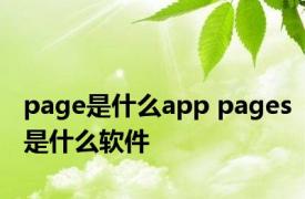 page是什么app pages是什么软件 