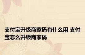 支付宝升级商家码有什么用 支付宝怎么升级商家码 