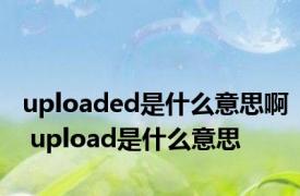 uploaded是什么意思啊 upload是什么意思 