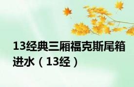 13经典三厢福克斯尾箱进水（13经）