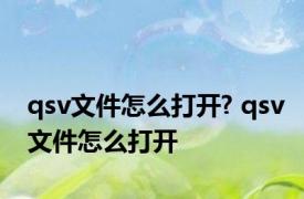 qsv文件怎么打开? qsv文件怎么打开 