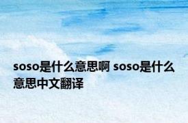 soso是什么意思啊 soso是什么意思中文翻译 