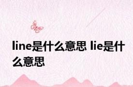 line是什么意思 lie是什么意思 