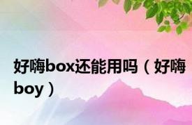 好嗨box还能用吗（好嗨boy）