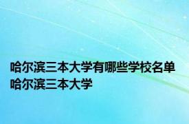 哈尔滨三本大学有哪些学校名单 哈尔滨三本大学 