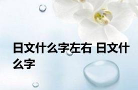 日文什么字左右 日文什么字 