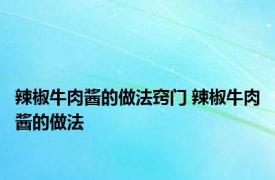 辣椒牛肉酱的做法窍门 辣椒牛肉酱的做法 