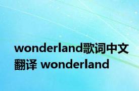 wonderland歌词中文翻译 wonderland 