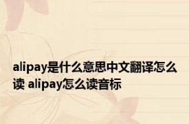 alipay是什么意思中文翻译怎么读 alipay怎么读音标 