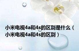 小米电视4a和4s的区别是什么（小米电视4a和4s的区别）