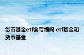 货币基金etf会亏损吗 etf基金和货币基金 