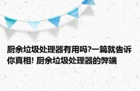 厨余垃圾处理器有用吗?一篇就告诉你真相! 厨余垃圾处理器的弊端 