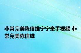 非常完美陈信维宁宁牵手视频 非常完美陈信维 