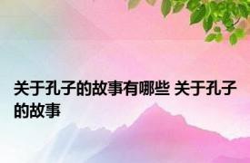 关于孔子的故事有哪些 关于孔子的故事 