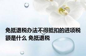 免抵退税办法不得抵扣的进项税额是什么 免抵退税 