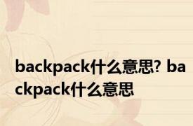 backpack什么意思? backpack什么意思 