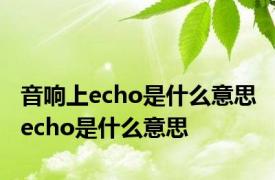 音响上echo是什么意思 echo是什么意思 