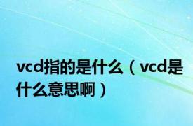 vcd指的是什么（vcd是什么意思啊）