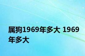 属狗1969年多大 1969年多大 