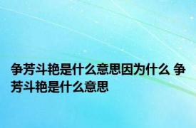 争芳斗艳是什么意思因为什么 争芳斗艳是什么意思 