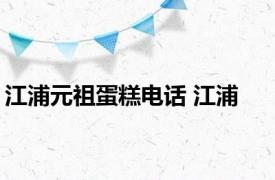 江浦元祖蛋糕电话 江浦 