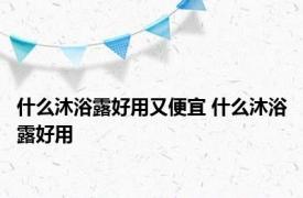 什么沐浴露好用又便宜 什么沐浴露好用 