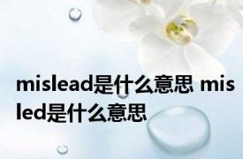 mislead是什么意思 misled是什么意思 