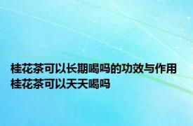 桂花茶可以长期喝吗的功效与作用 桂花茶可以天天喝吗 