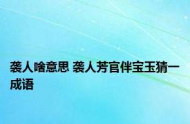 袭人啥意思 袭人芳官伴宝玉猜一成语 