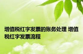 增值税红字发票的账务处理 增值税红字发票流程 