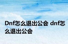 Dnf怎么退出公会 dnf怎么退出公会 