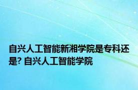 自兴人工智能新湘学院是专科还是? 自兴人工智能学院 