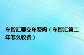 车智汇要交年费吗（车智汇第二年怎么收费）