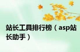 站长工具排行榜（asp站长助手）