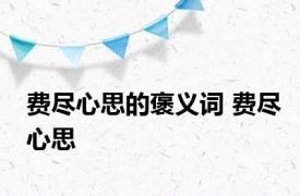 费尽心思的褒义词 费尽心思 