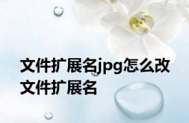 文件扩展名jpg怎么改 文件扩展名 