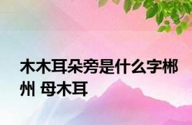 木木耳朵旁是什么字郴州 母木耳 